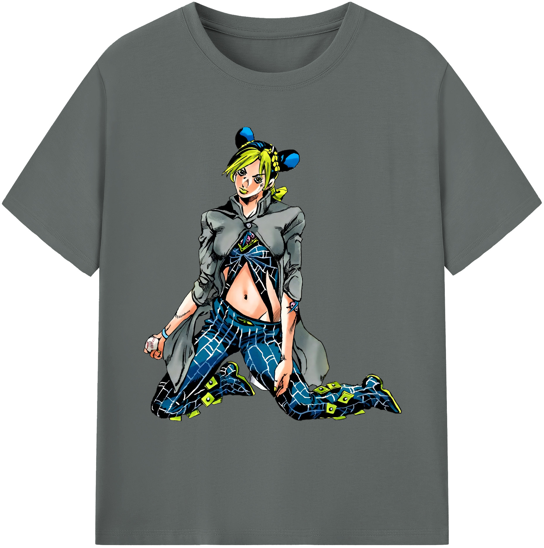 （画像用） "ジョジョの奇妙な冒険 くうじょう ジョリーン JoJo's Bizarre Adventure Jolyne Cujoh " 綿100％ メンズ半袖Tシャツ｜肌触りやわらか＆通気性